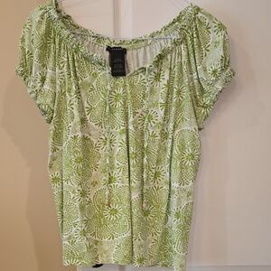 Grace Elements Green Patterned Women's Blouse